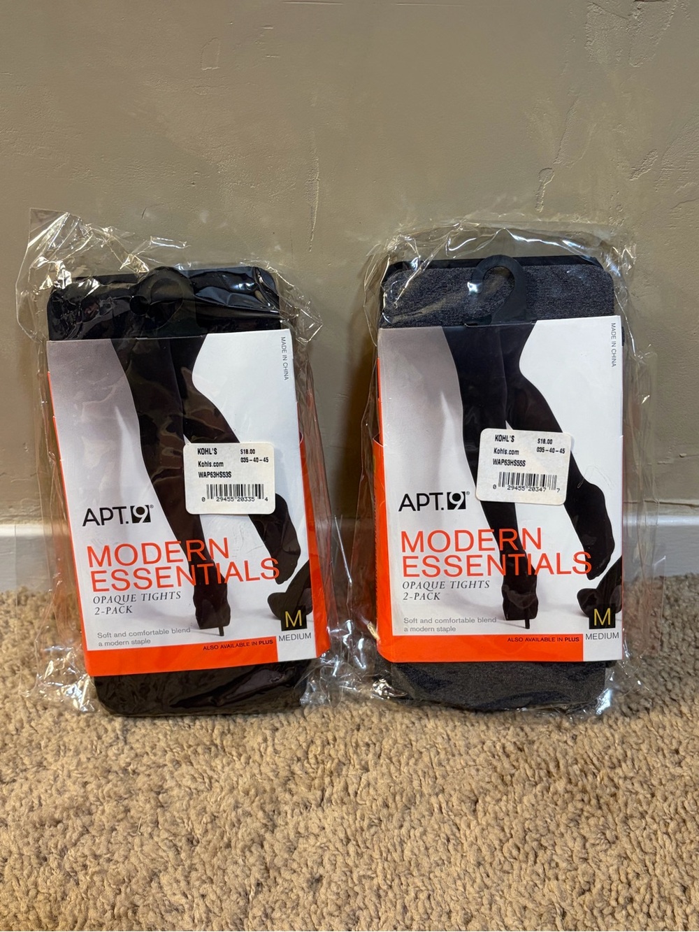 4 PAIRS of Apt 9 opaque tights